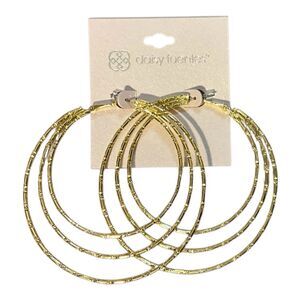 Daisy Fuentes Triple Gold Tone Hoop Earrings